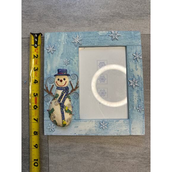 Christmas Snowman Picture Frame Snow Snowflake - Picture 2 of 4
